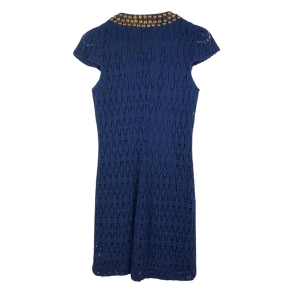 Trina Turk Classic Bonita Backgammon Lace Dress in Navy - Picture 3 of 7